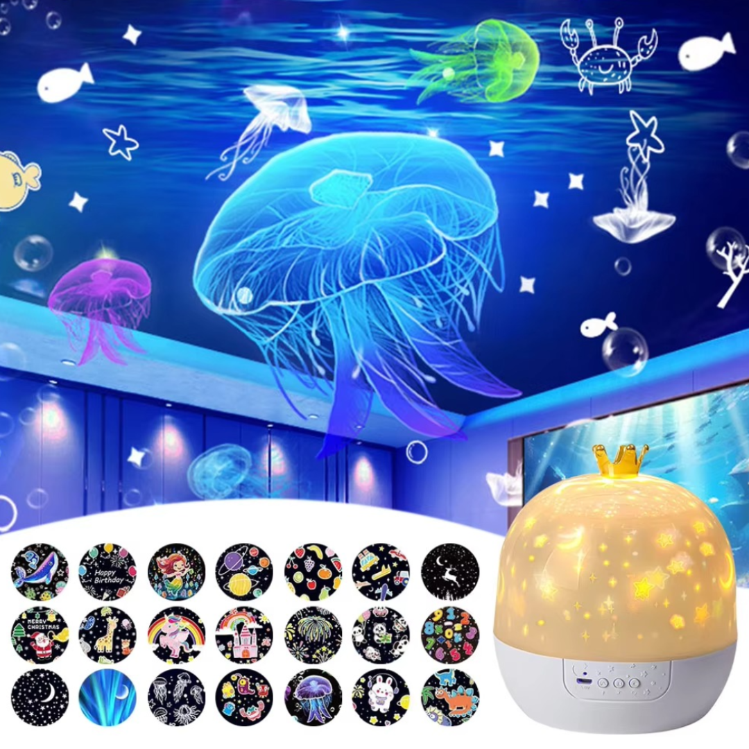 LED Star & Ocean Wave Projector Night Light for Kids – 15 Films