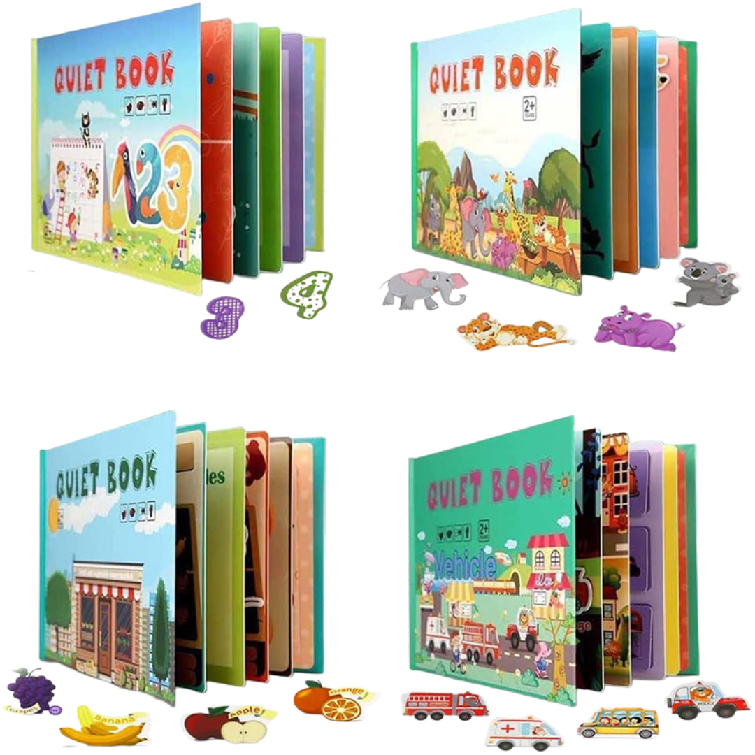 Quiet Book – livre interactif à couverture rigide, style Montessori