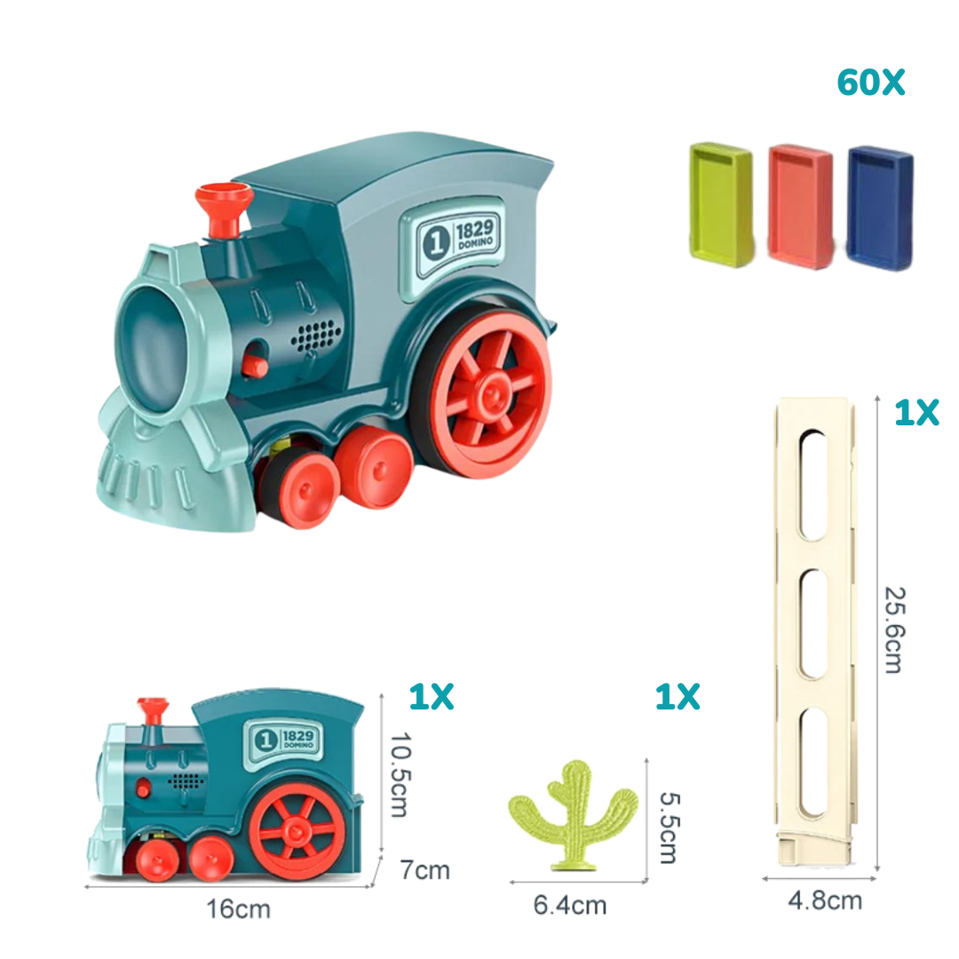 Petit train à dominos automatique – jeu de construction et réaction en chaîne