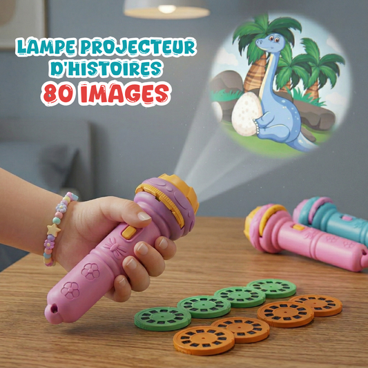 Lampe Projecteur d'Histoires Enfant - 10 Disques (80 Images