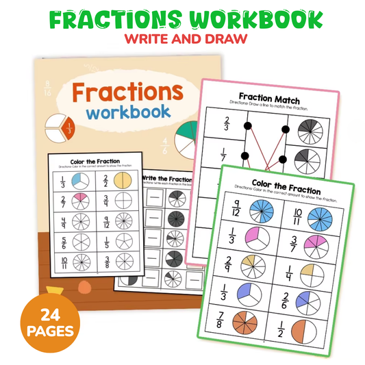 Cahier d'Apprentissage Fraction Action : Écrire, Colorier & Associer