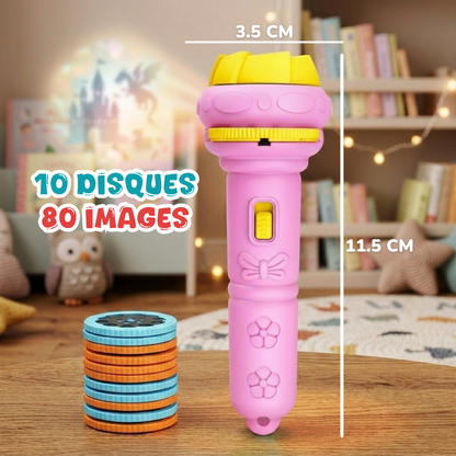 Lampe Projecteur d'Histoires Enfant - 10 Disques (80 Images