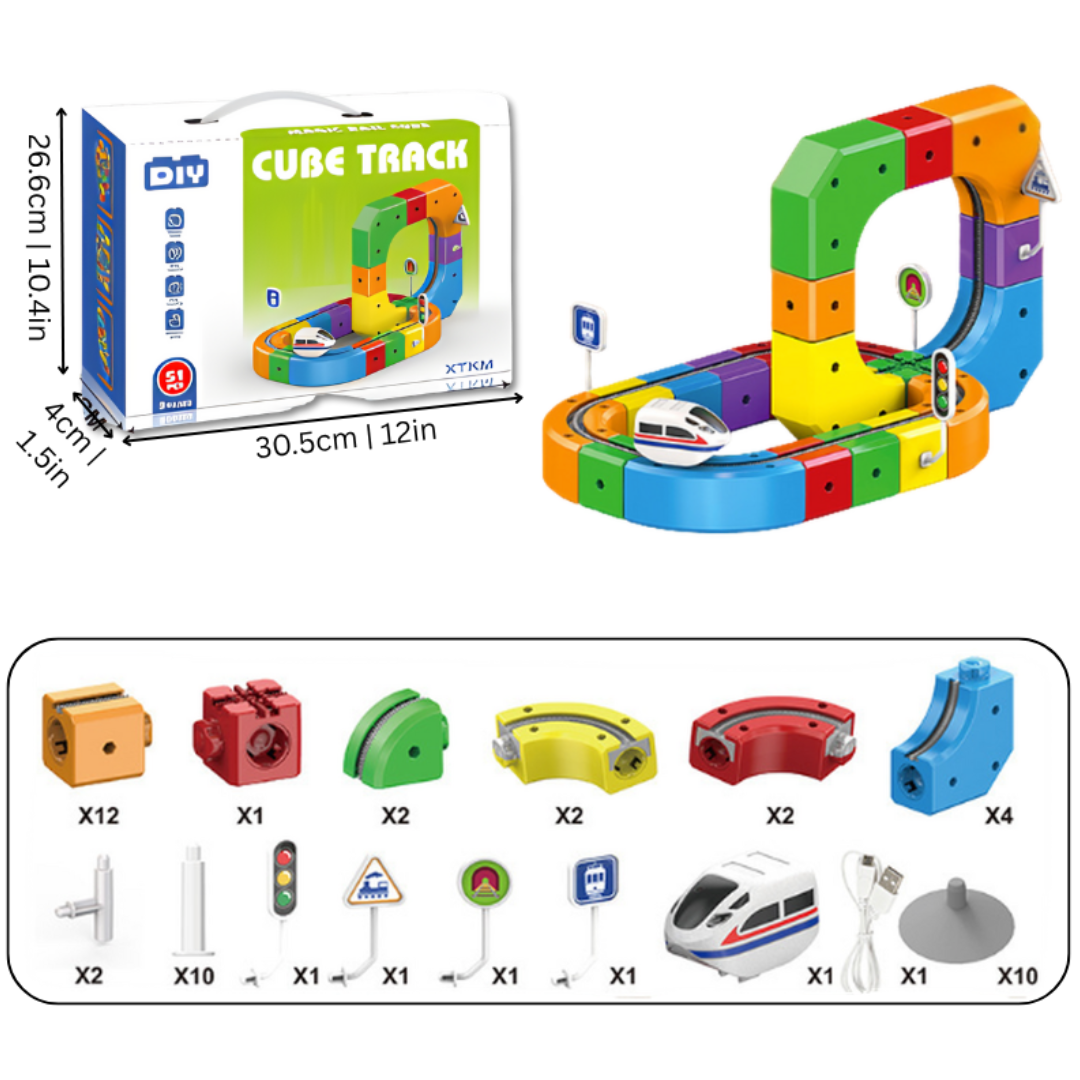 Magical Rechargeable Train Track Builder | STEM Cube System