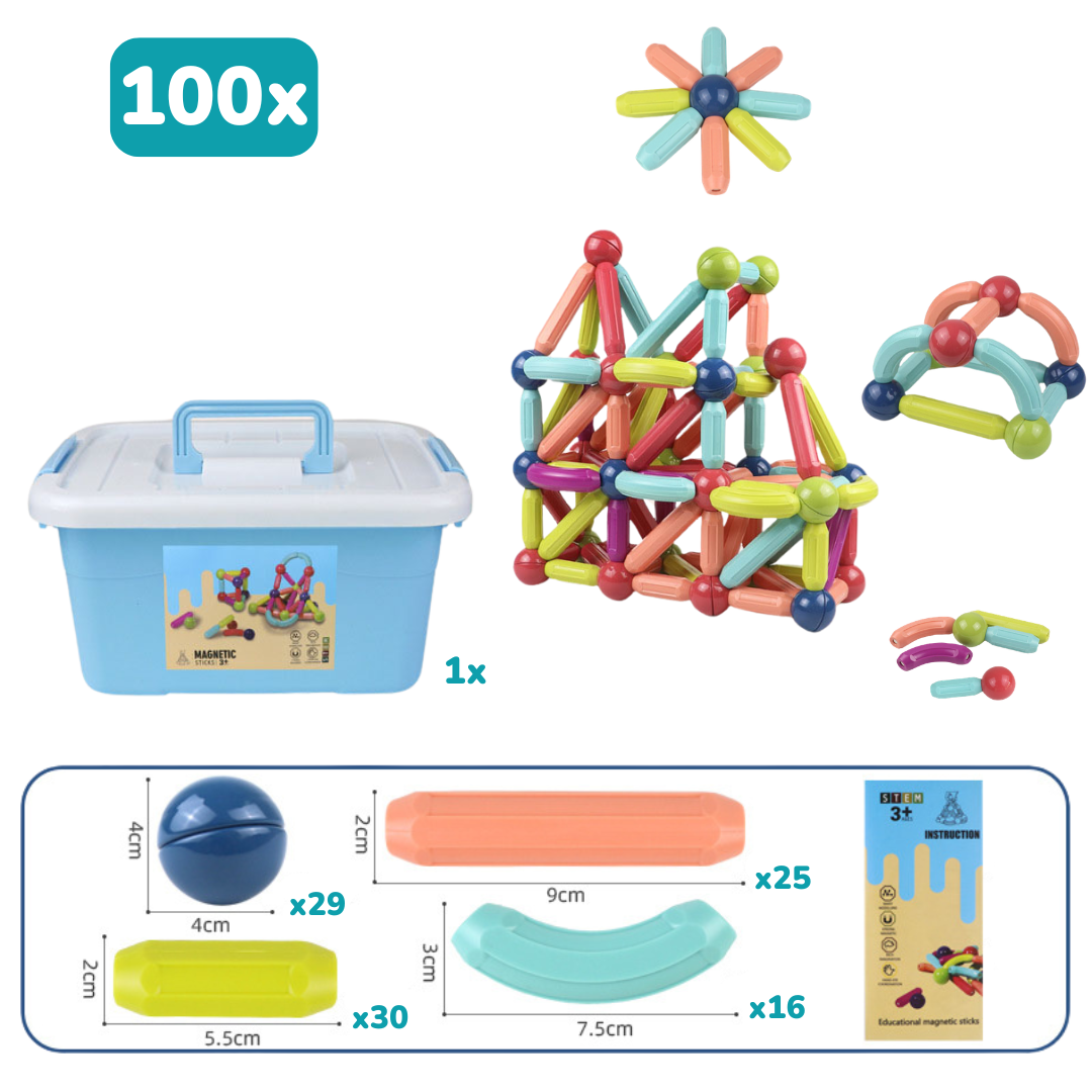 Magneti Stix - 3D Magnetic Building Blocks Set