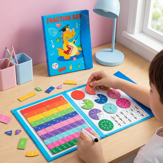 Magnetic Fraction Learning Puzzle Set | Montessori Educational Toy for Kids