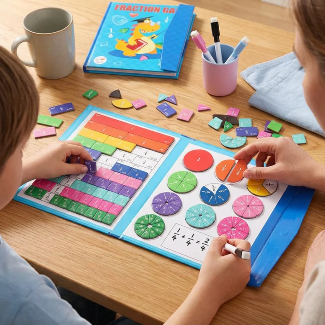 Magnetic Fraction Learning Puzzle Set | Montessori Educational Toy for Kids